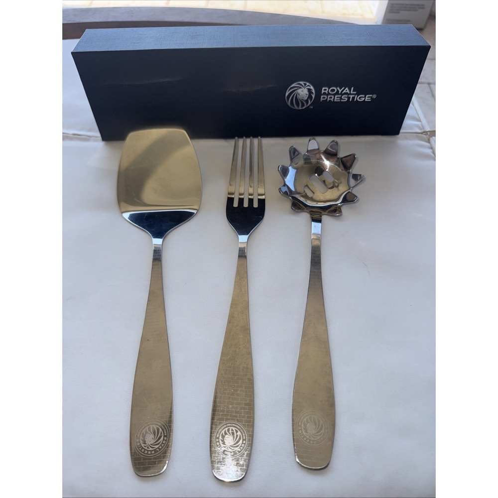 Royal Prestige 3-Piece Serving Set Cake Server Fork Pasta Stainless Steel Silver